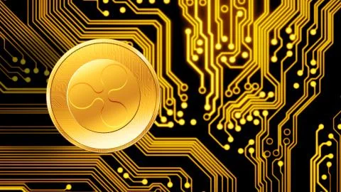 XRP Ripple is a blockchain cryptocurrency network for financial transactions Stock Illustration