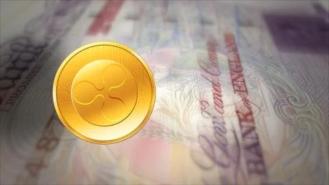 XRP Ripple is a blockchain cryptocurrency network for financial transactions Stock Illustration