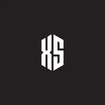 XS Logo monogram with hexagon shape style design template Stock Illustration