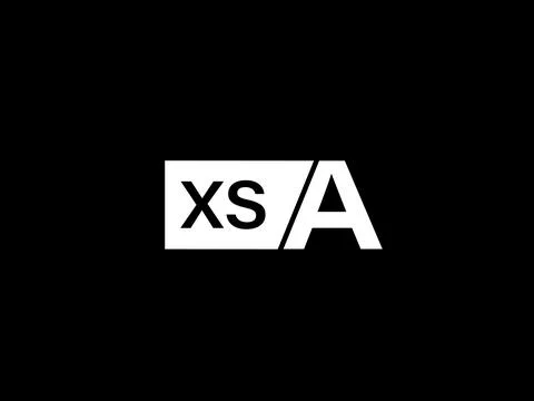 XSA Logo and Graphics design vector art, Icons isolated on black background Illustrazione stock