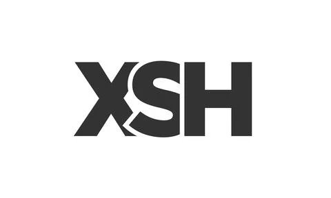 XSH logo design template with strong and modern bold text. Initial based ve.. Stock Illustration