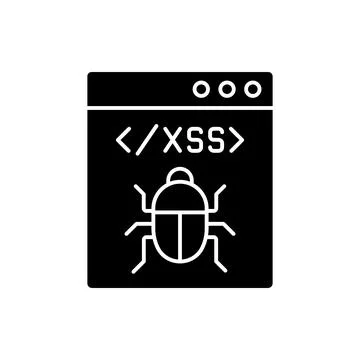 XSS attack black glyph icon 스톡 일러스트