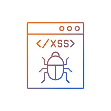 XSS attack gradient linear vector icon 스톡 일러스트