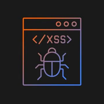 XSS attack gradient vector icon for dark theme Stock Illustration