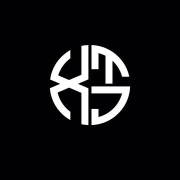 XTJ logo XTJ icon XTJ monogram XTJ letter minimalist Circle flat Unique mod.. Stock Illustration