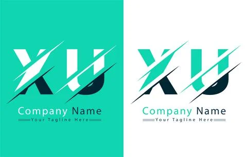 XU Letter Logo Vector Design Template Elements Stock Illustration