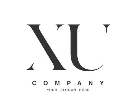 XU logo design. Initial letter x and u serif font style. Creative classic c.. Stock Illustration
