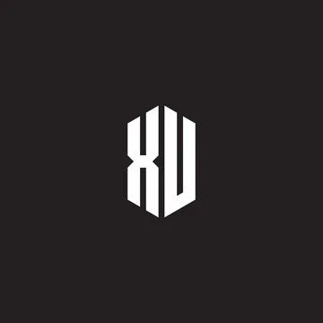 XU Logo monogram with hexagon shape style design template Stock Illustration