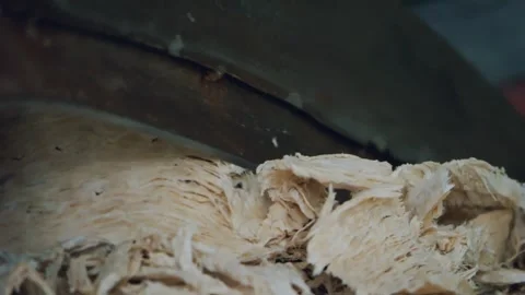 Xuan Paper Making - Beating Fiber into Pulp 4K Video stock 339080204