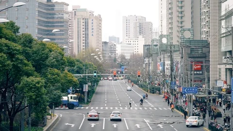 Xujiahui junction at shanghai Stock Footage 88955501