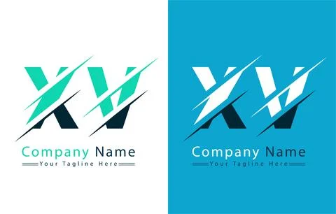 XV Letter Logo Vector Design Concept Elements Illustrazione stock