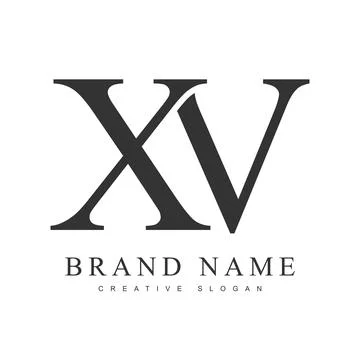 XV trendy logotype template. Initial letter x and v classic font style. Cre.. Stock Illustration