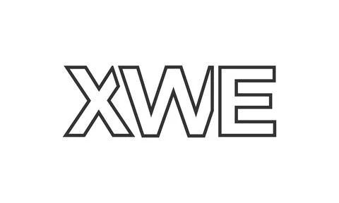 XWE logo design template with strong and modern bold text. Initial based ve.. イラスト素材