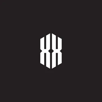XX Logo monogram with hexagon shape style design template Stock Illustration