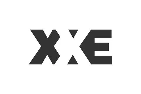 XXE logo design. Initial letter X X E bold font style for tech startups, co.. Stock Illustration
