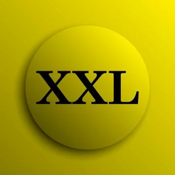 XXL  icon. Yellow internet button.. 스톡 일러스트
