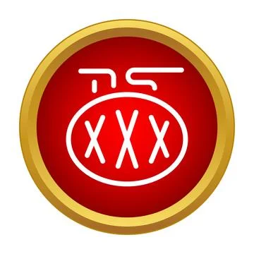 Xxx age restriction warning button icon Stock Illustration