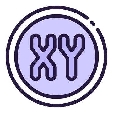 XY experiment icon outline vector. Genetic dna イラスト素材