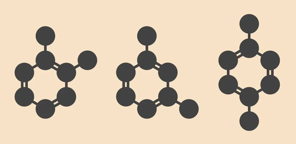 Xylene isomers molecule Stock Illustration
