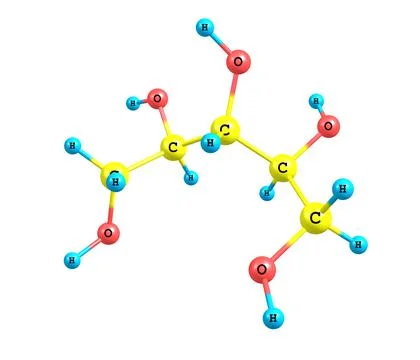 Xylitol molecular structure on white background Stock Illustration