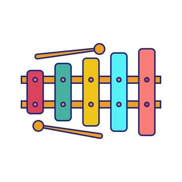 Xylophone Icon Flat Design Vector Stock Illustration