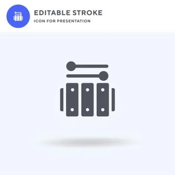 Xylophone icon vector, filled flat sign, solid pictogram isolated on white, logo Stock Illustration