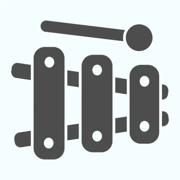Xylophone for kids solid icon. Child musical instrument vector illustration イラスト素材