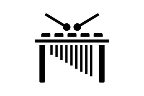 Xylophone with mallets vector icon. Vector illustration design. Stock Illustration