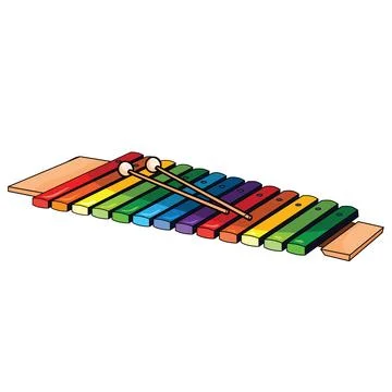 Xylophone with multi-colored bars Stock Illustration