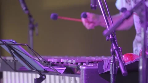 Xylophone played on stage Stock Footage 308126243