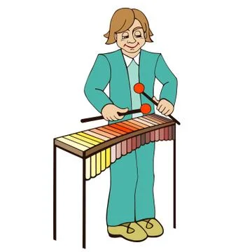 Xylophone on a white background Stock Illustration