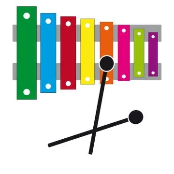Xylophone on white background Stock Illustration