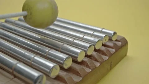 Xylophone with yellow mallet Stock Footage 130587936