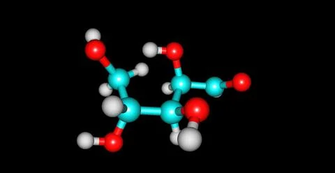 Xylose molecular structure isolated on black Stock Illustration