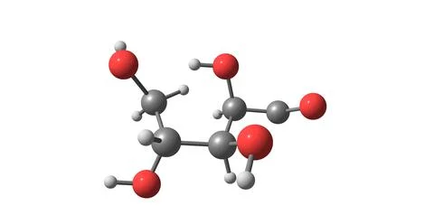 Xylose molecular structure isolated on white Stock Illustration