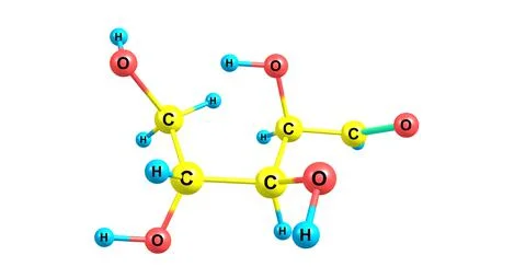 Xylose molecular structure isolated on white Stock Illustration