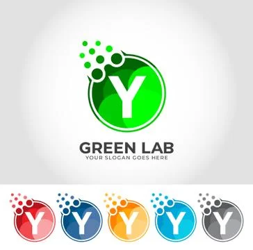Y Alphabet Lab Creative Logo Design Concept Stock Illustration