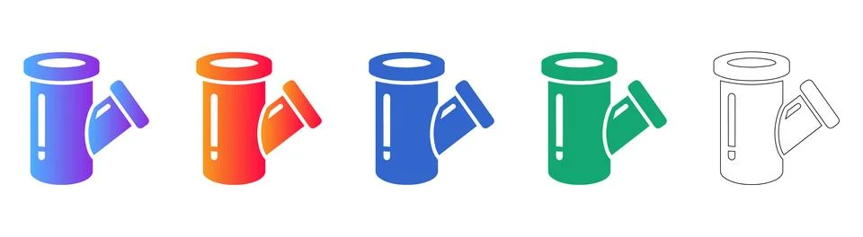 Y Branch Pipe Fitting Icon Collection Stock Illustration