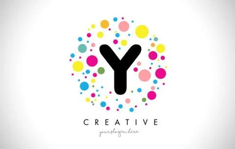 Y Bubble Dots Letter Logo Design with Creative Colorful Bubbles. Stock Illustration