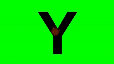 "Y" Chromakey Green Screen Animated Fire Snow Water Explosion Lettering Stock Footage 133192