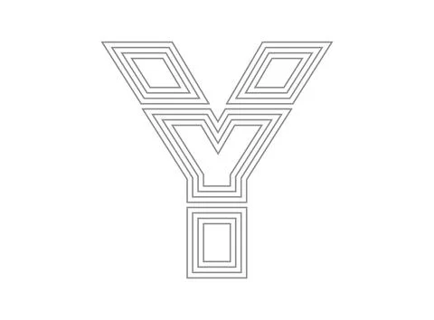 Y font vector.  Condensed thin, Parallel stylize line letter. Thin monochrome Stock Illustration