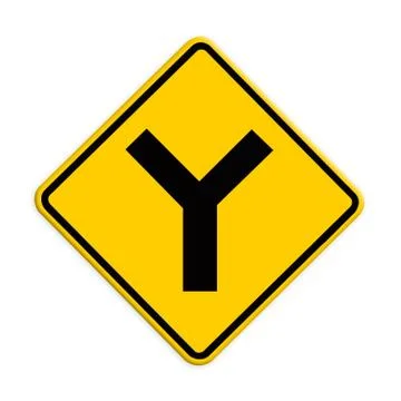 Y fork junction sign , part of a series. Stock Illustration