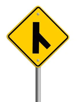 Y fork junction sign , part of a series. Stock Illustration
