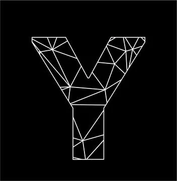 Y geometric triangle block chain font Stock Illustration
