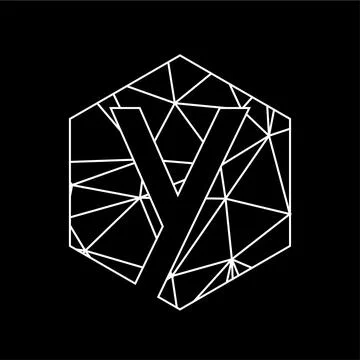 Y geometric triangle blockchain font Stock Illustration