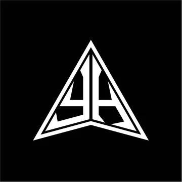 Y H initials in the form of a modern minimalist arrow. perfect for letters, g Illustrazione stock