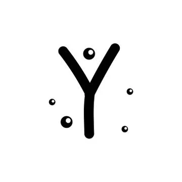 Y hand drawn alphabet  vector design template illustration Stock Illustration