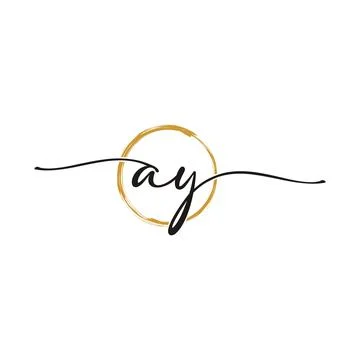A Y Initial Script Letter Beauty Logo Template 스톡 일러스트