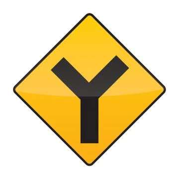 Y Intersection Ahead Stock Illustration