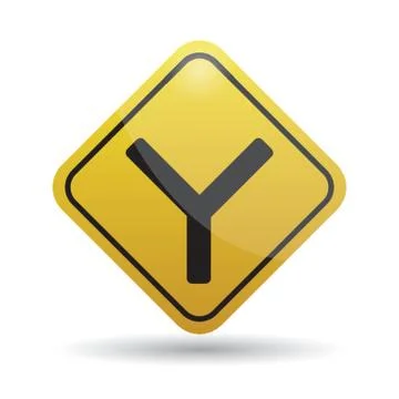Y Intersection Ahead Stock Illustration